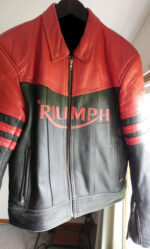 Triumph Motorcycle Black And Red Leather Jacket