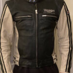 Triumph Motorcycle Black And White Leather Jacket