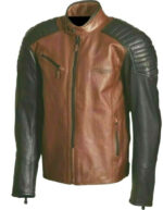 Triumph Motorcycle Brown And Black Leather Jacket