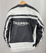 Triumph Motorcycle Racing Black And White Leather Jacket - Image 2