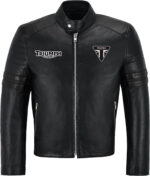 Triumph Motorcycle Racing Leather Black Jacket