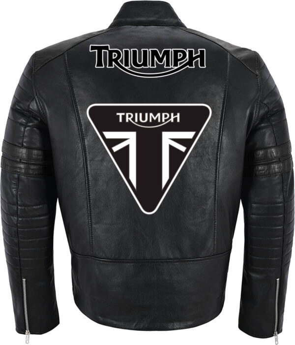 Triumph Motorcycle Racing Leather Black Jacket - Image 2
