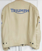 Triumph Motorcycle White Leather Jacket - Image 2