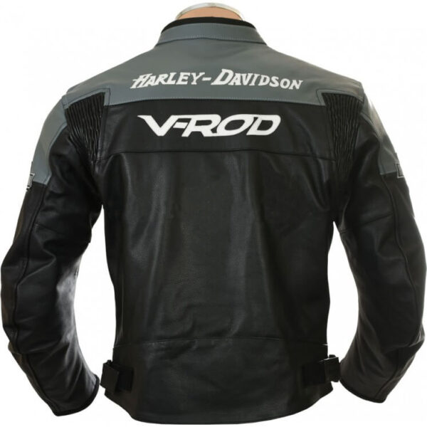 V Rod Harley Davidson Motorcycle Racing Leather Jacket - Image 2