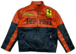 Vintage Ferrari Motorcycle Leather Jacket