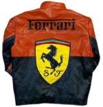 Vintage Ferrari Motorcycle Leather Jacket - Image 2