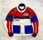 Vintage Honda Motorcycle White And Red Racing Jacket