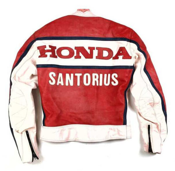 Vintage Honda Santorius Motorcycle Leather Jacket - Image 2