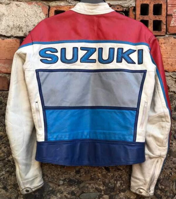 Vintage Suzuki Motorcycle Racing Leather Jacket - Image 2