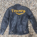 Vintage Triumph Motorcycle Black Leather Jacket
