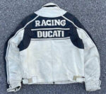 White Black Ducati Motorcycle Racing Leather Jacket - Image 2