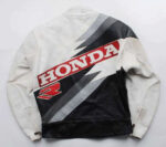 White Black Honda Motorcycle Racing Leather Jacket - Image 2
