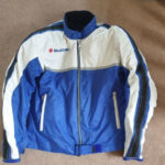 White Blue Suzuki Motorcycle Racing Textile Jacket