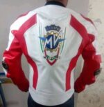 White Red MV Agusta Corse Motorcycle Leather Jacket - Image 2