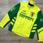 Yellow Green Ferrari Motorcycle Racing Textile Jacket