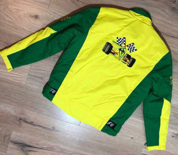 Yellow Green Ferrari Motorcycle Racing Textile Jacket - Image 2