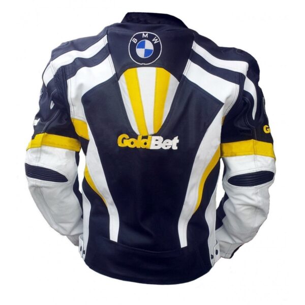 Very Classic BMW Multi Color Biker Racing Leather Jacket - Image 2